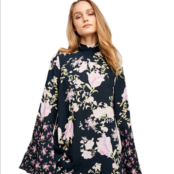 Free People Tate TunicMini Dress in Midnight Combo - Picture 2 of 5